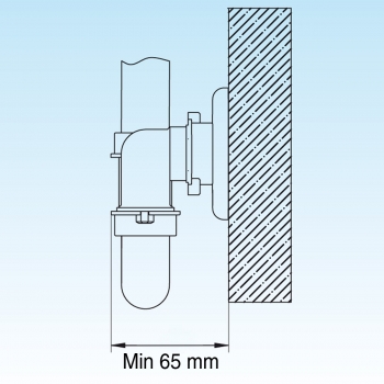 Raumspar - Siphon, Wandanschluss 32 + 40mm