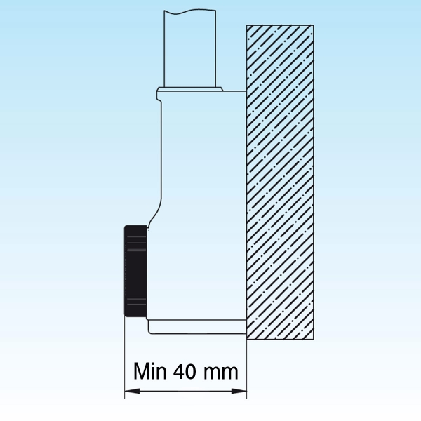 Raumspar - Siphon 1 1/4",  super platzsparend, ideal für Behindertenwaschtische, Wandanschluss 32 + 40mm A.8274.01